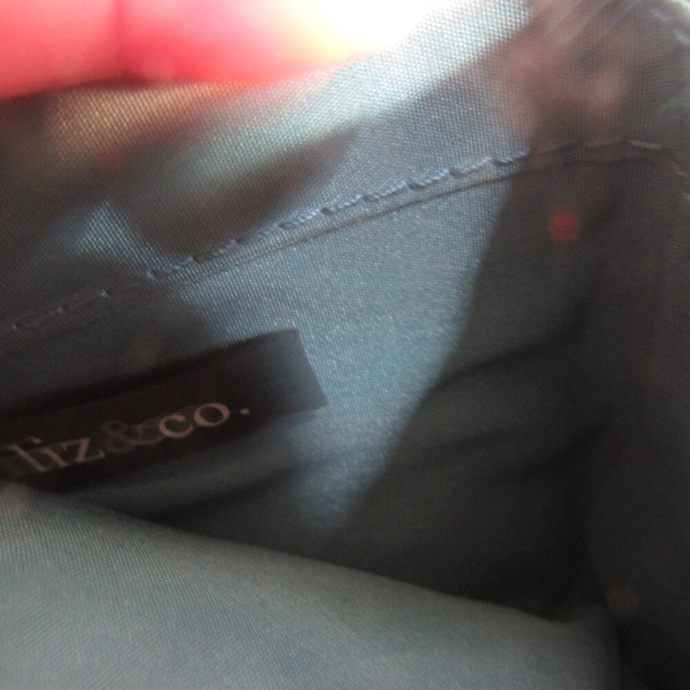 LIZ & CO. LIZ CLAIBORN TEAL GREEN WALLET ZIP AROUND CROC EMBOSSE LOTS OF SLOTS - Picture 7 of 7